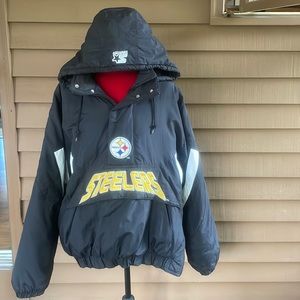 Vintage 90s NFL Pittsburgh Steelers ProLine Starter Pullover Hooded Jacket Large